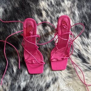 Used Strappy Pink Party Dance Heels